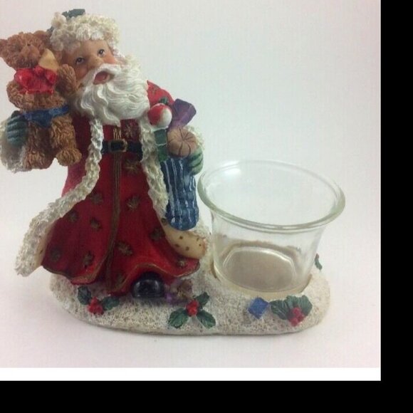 Holiday Collection Gifts Resin Santa Toys Teddy Candle Holder w/ Box VTG 5.5”x5” - Picture 11 of 11